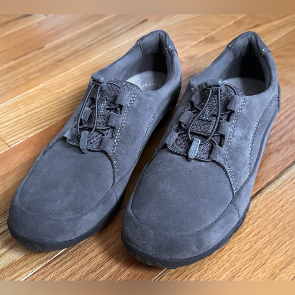 Clarks Collection Gray Suede Casual Slip-On Sneakers, Women’s Size 9
